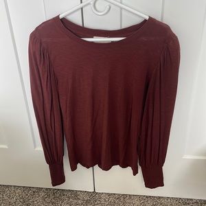 Nation LTD Loren Smocked Peasant Tee, Brown